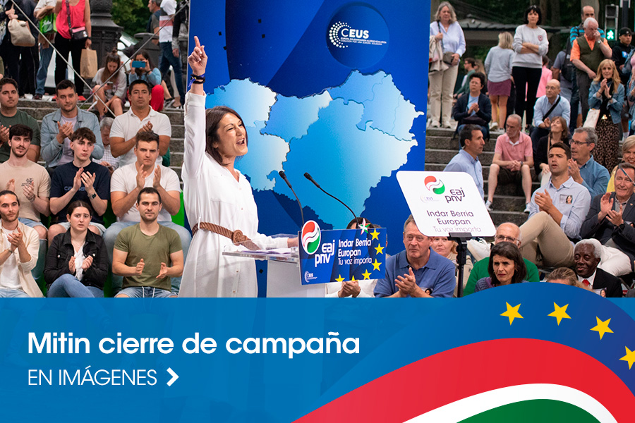 EAJ-PNV cierra la campaña con la ilusión de renovar su escaño en Europa y el orgullo de ser el único partido que concurre en los siete Herrialdes