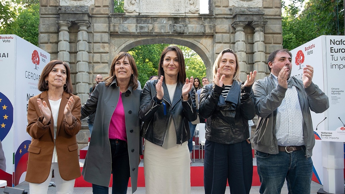 Oihane Agirregoitia se compromete en Iruña a “defender el Convenio” y a ser “la voz de Nafarroa” en el Parlamento Europeo 