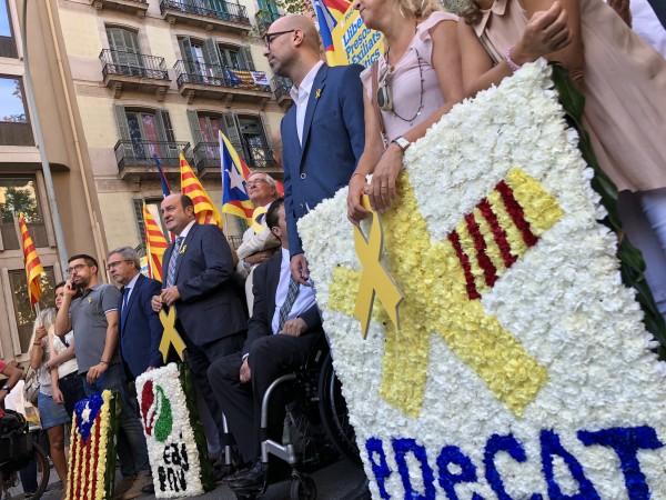 Andoni Ortuzar y Joseba Aurrekoetxea en la celebración de la Diada 2018