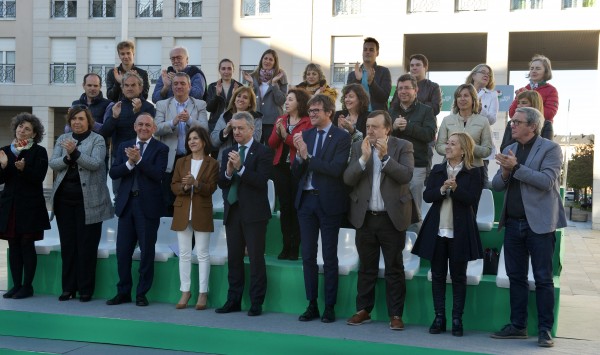 Mitin. Vitoria-Gasteiz. Lakua. Gorka Urtaran, Ramiro González, Izaskun Bilbao, Iñigo Urkullu