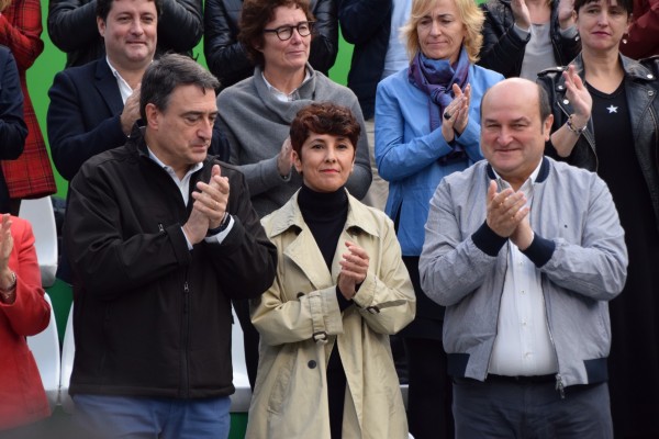 10N Mitin Donostia. Andoni Ortuzar, Iñigo Urkullu, Aitor Esteban, Maribel Vaquero, Joseba Agirretxea