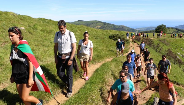 Zaldiaran, Ernio eta Serantesera igoera. Iñigo Urkullu, Bakartxo Tejeria, Leixuri Arrizabalaga